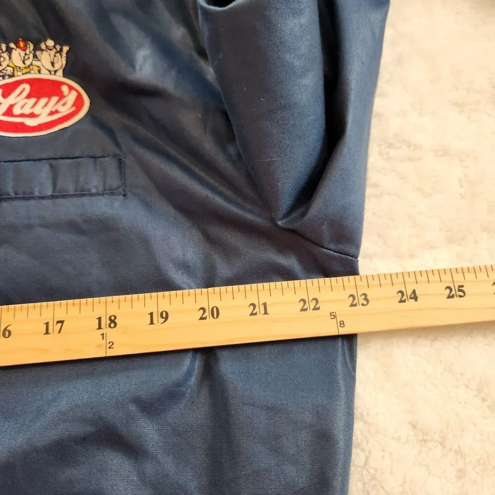 Vintage 80s Whang Sports Apparel Lay's Embroidered Blue Racer Jacket Sz L USA